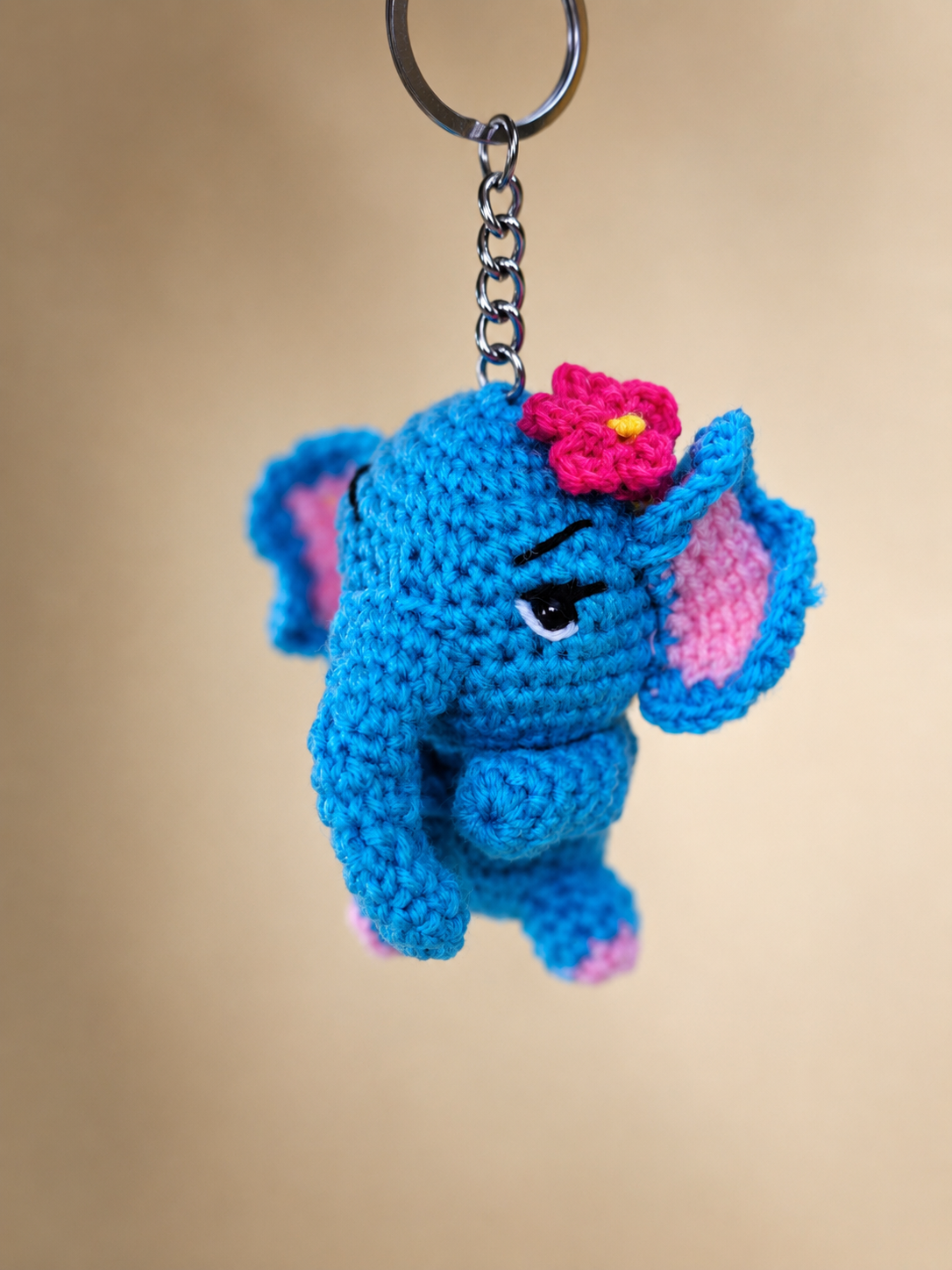 Crochet Elephant Keychain-image