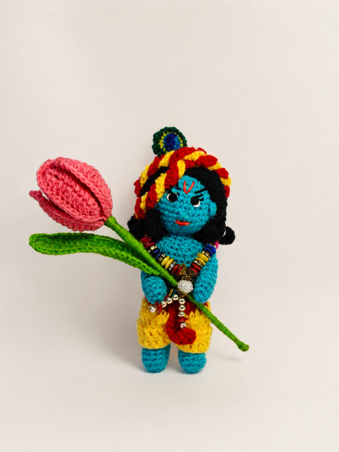 Handmade Crochet Krishna Doll 🦚-image